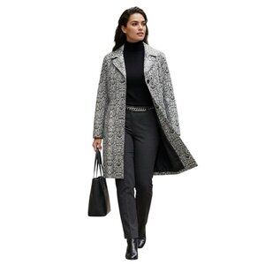 Jonathan Michael Python Snakeskin Print Coat Jacket Gray Black Women’s 14